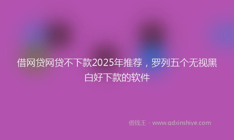 借网贷网贷不下款2025年推荐，罗列五个无视黑白好下款的软件