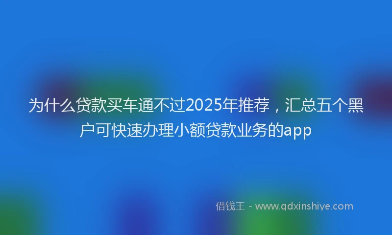 为什么贷款买车通不过2025年推荐，汇总五个黑户可快速办理小额贷款业务的app