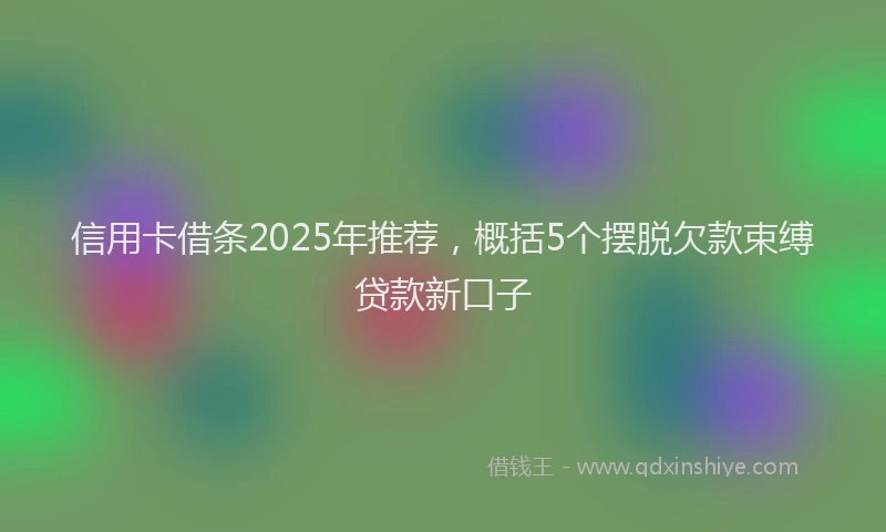 信用卡借条2025年推荐，概括5个摆脱欠款束缚贷款新口子