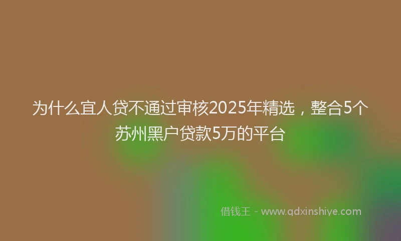 为什么宜人贷不通过审核2025年精选，整合5个苏州黑户贷款5万的平台