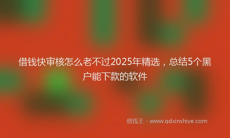 借钱快审核怎么老不过2025年精选，总结5个黑户能下款的软件