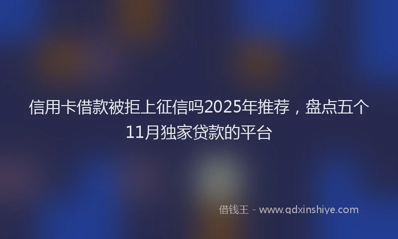 信用卡借款被拒上征信吗2025年推荐，盘点五个11月独家贷款的平台