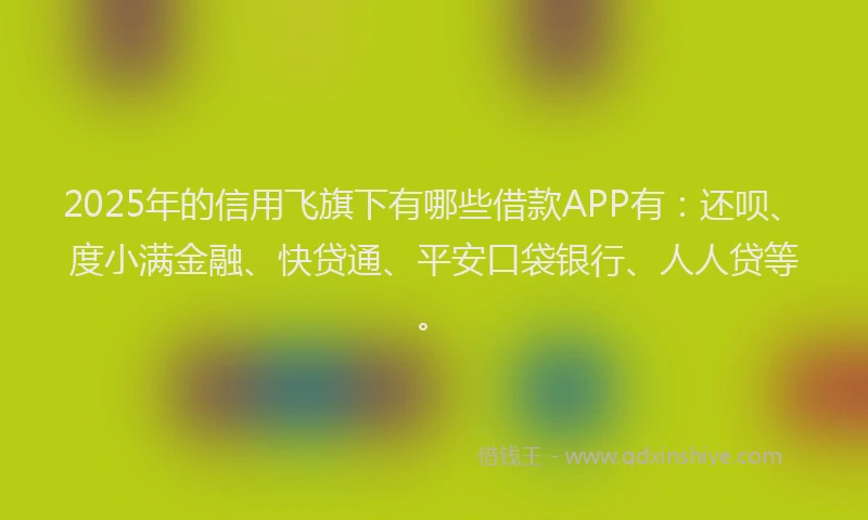2025年的信用飞旗下有哪些借款APP有：还呗、度小满金融、快贷通、平安口袋银行、人人贷等。