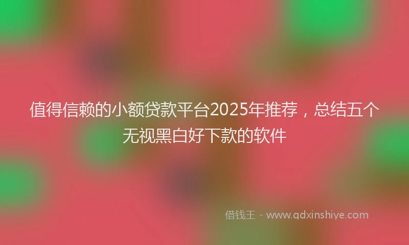值得信赖的小额贷款平台2025年推荐，总结五个无视黑白好下款的软件