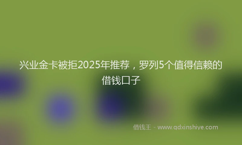 兴业金卡被拒2025年推荐，罗列5个值得信赖的借钱口子
