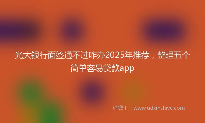 光大银行面签通不过咋办2025年推荐，整理五个简单容易贷款app