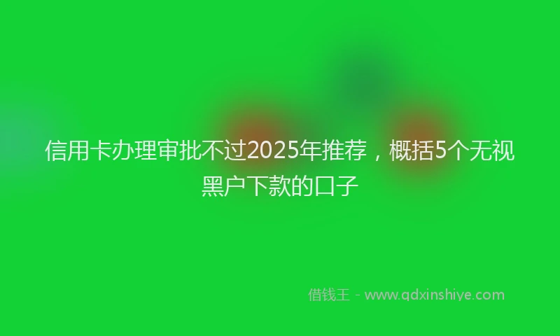 信用卡办理审批不过2025年推荐，概括5个无视黑户下款的口子