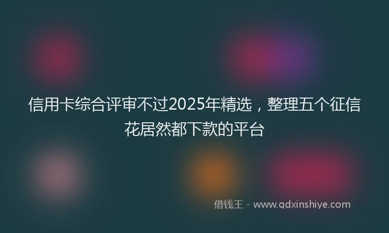 信用卡综合评审不过2025年精选，整理五个征信花居然都下款的平台
