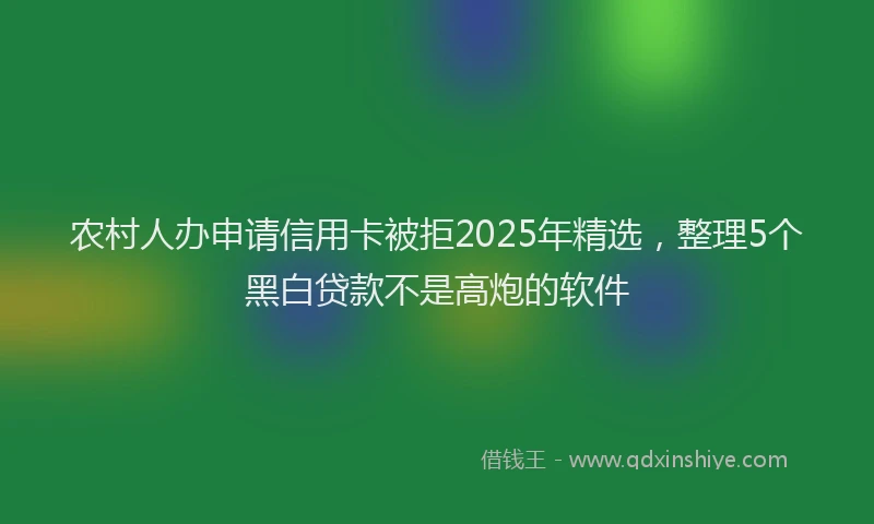 农村人办申请信用卡被拒2025年精选，整理5个黑白贷款不是高炮的软件