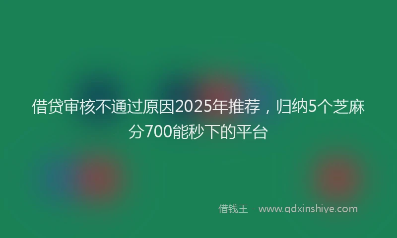 借贷审核不通过原因2025年推荐，归纳5个芝麻分700能秒下的平台