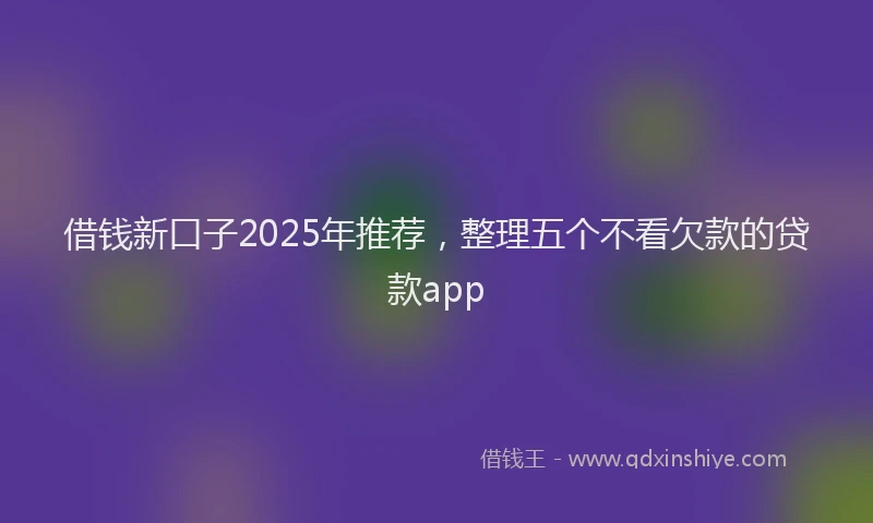 借钱新口子2025年推荐，整理五个不看欠款的贷款app