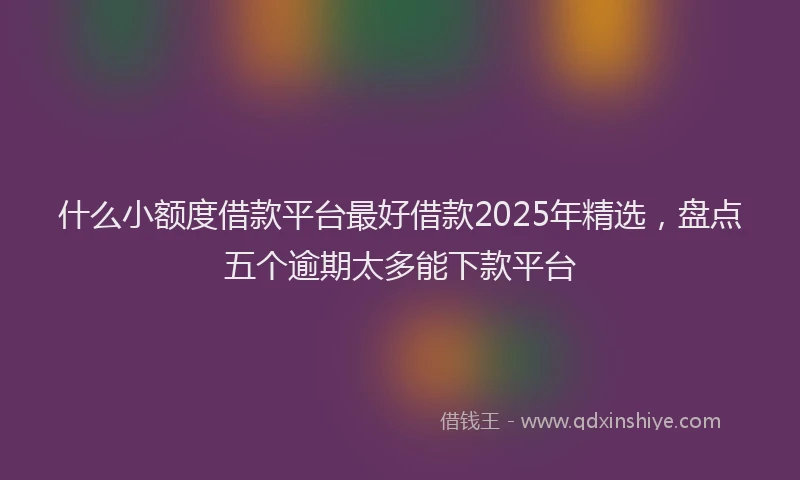 什么小额度借款平台最好借款2025年精选，盘点五个逾期太多能下款平台