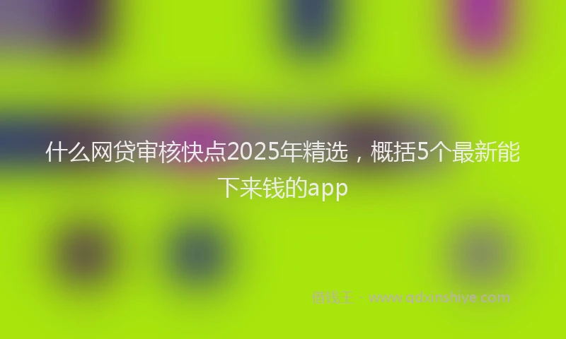 什么网贷审核快点2025年精选，概括5个最新能下来钱的app