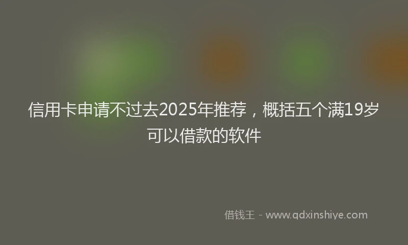 信用卡申请不过去2025年推荐，概括五个满19岁可以借款的软件
