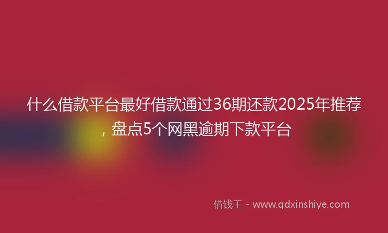 什么借款平台最好借款通过36期还款2025年推荐，盘点5个网黑逾期下款平台