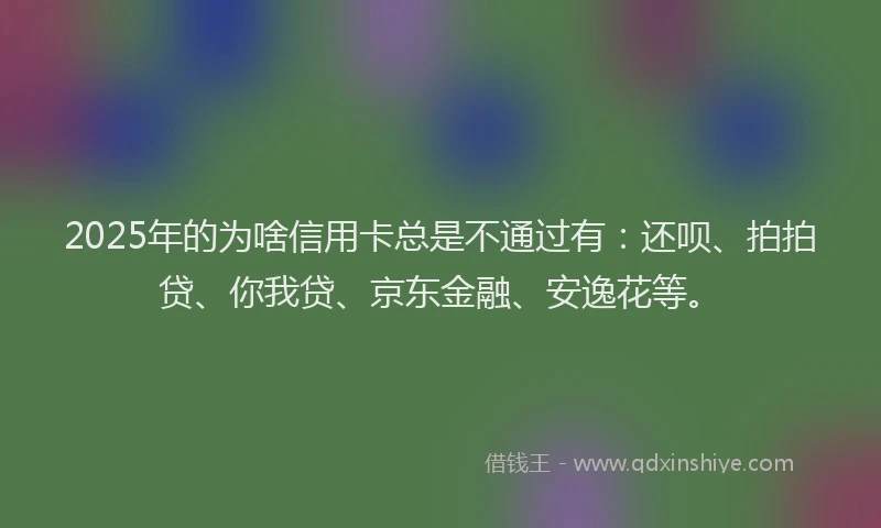 2025年的为啥信用卡总是不通过有：还呗、拍拍贷、你我贷、京东金融、安逸花等。