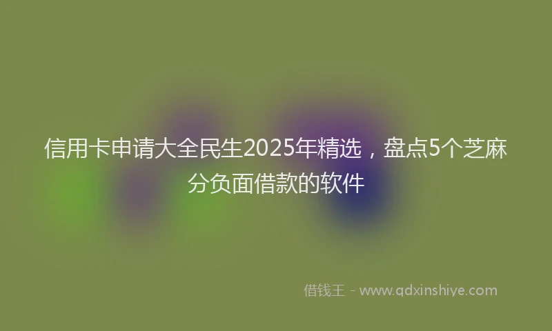 信用卡申请大全民生2025年精选，盘点5个芝麻分负面借款的软件