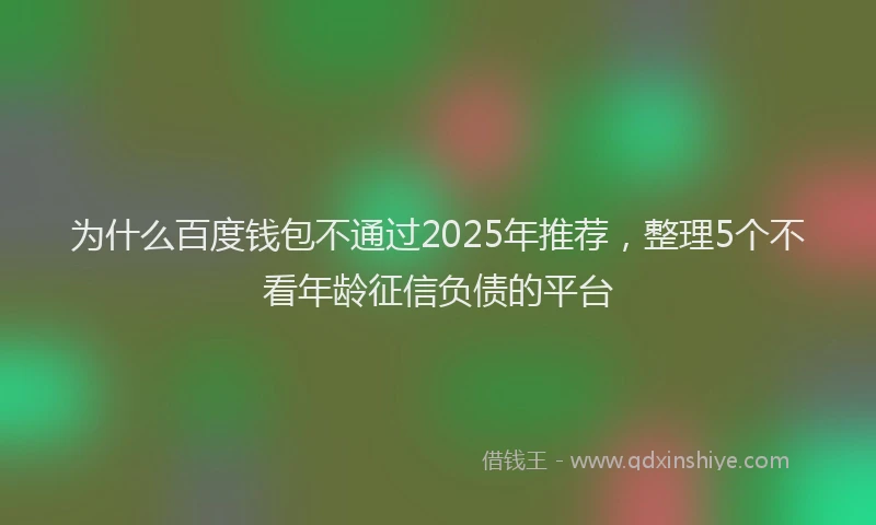 为什么百度钱包不通过2025年推荐，整理5个不看年龄征信负债的平台