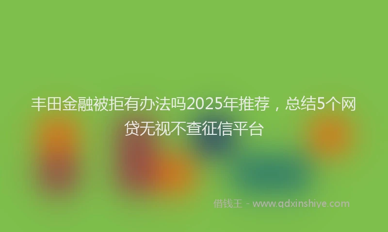 丰田金融被拒有办法吗2025年推荐，总结5个网贷无视不查征信平台