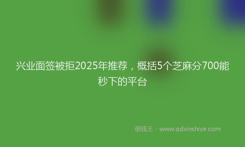 兴业面签被拒2025年推荐，概括5个芝麻分700能秒下的平台