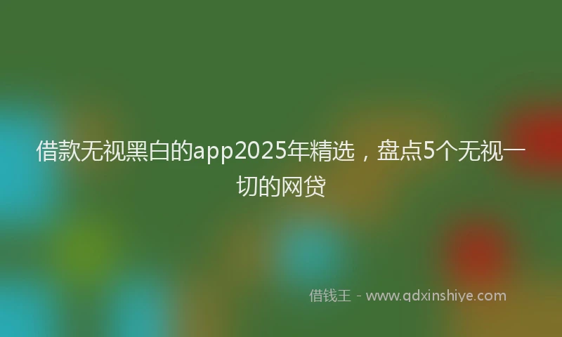 借款无视黑白的app2025年精选，盘点5个无视一切的网贷
