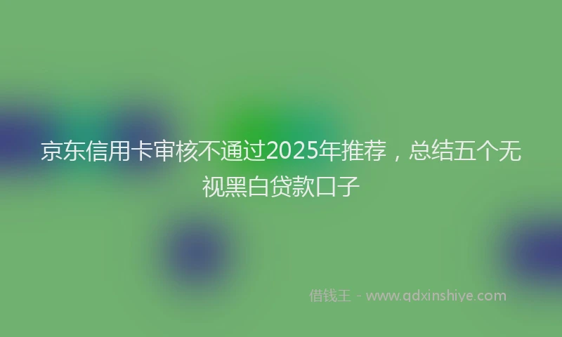 京东信用卡审核不通过2025年推荐，总结五个无视黑白贷款口子