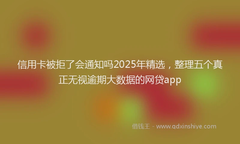 信用卡被拒了会通知吗2025年精选，整理五个真正无视逾期大数据的网贷app
