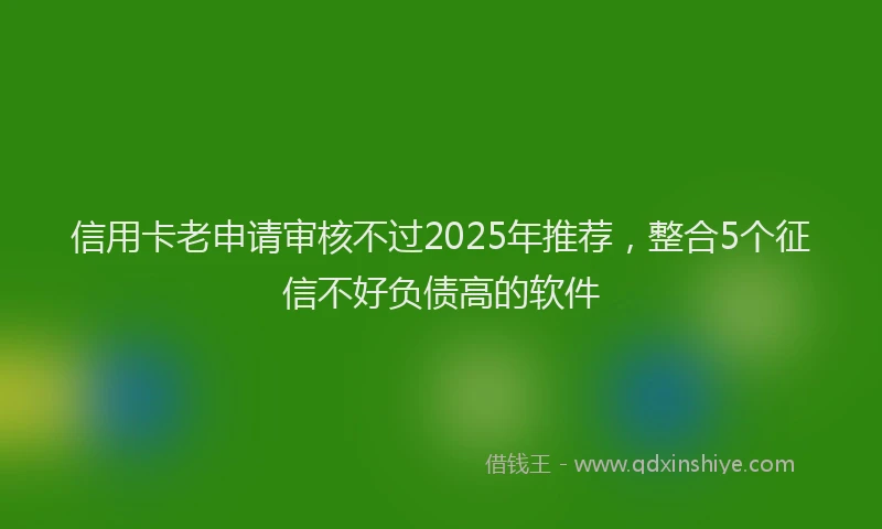 信用卡老申请审核不过2025年推荐，整合5个征信不好负债高的软件