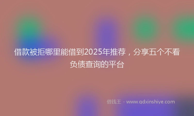 借款被拒哪里能借到2025年推荐，分享五个不看负债查询的平台