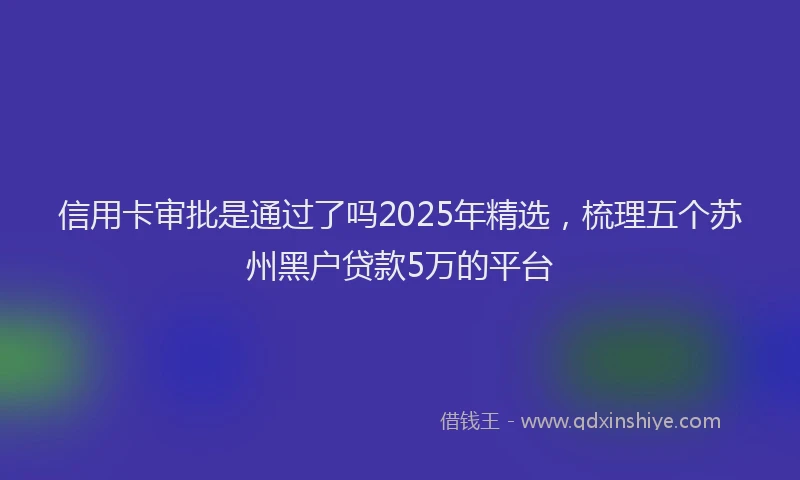 信用卡审批是通过了吗2025年精选，梳理五个苏州黑户贷款5万的平台