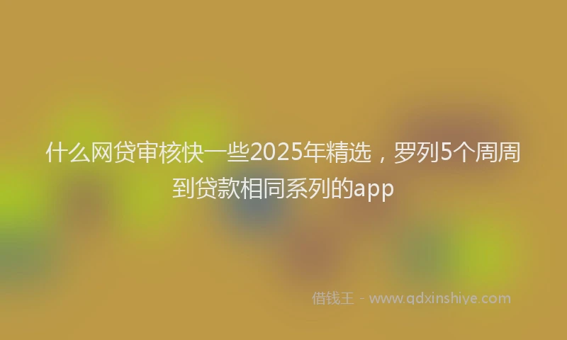 什么网贷审核快一些2025年精选，罗列5个周周到贷款相同系列的app