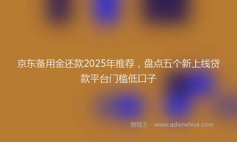 京东备用金还款2025年推荐，盘点五个新上线贷款平台门槛低口子
