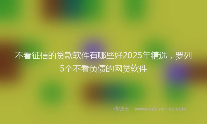不看征信的贷款软件有哪些好2025年精选，罗列5个不看负债的网贷软件