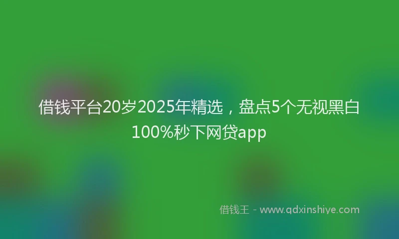 借钱平台20岁2025年精选，盘点5个无视黑白100%秒下网贷app