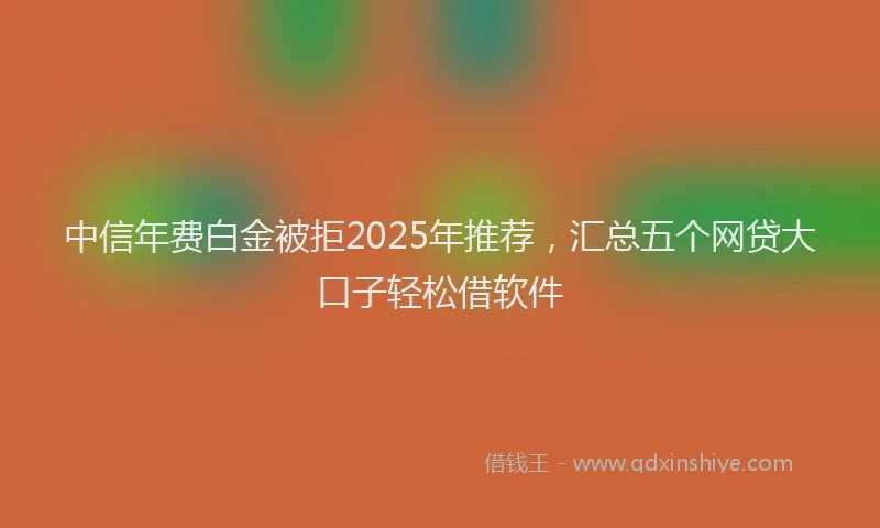 中信年费白金被拒2025年推荐，汇总五个网贷大口子轻松借软件