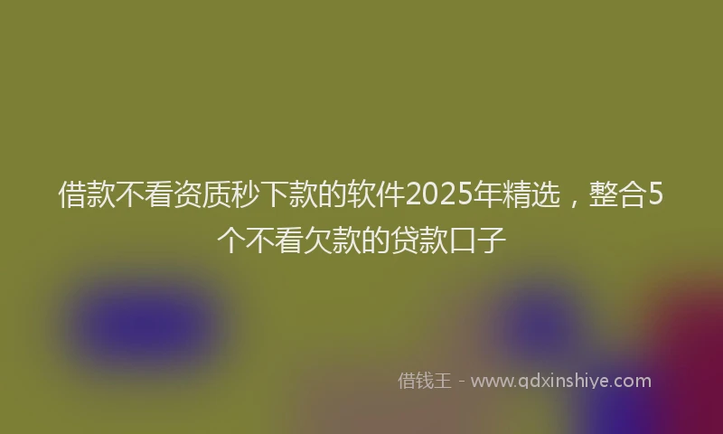 借款不看资质秒下款的软件2025年精选，整合5个不看欠款的贷款口子