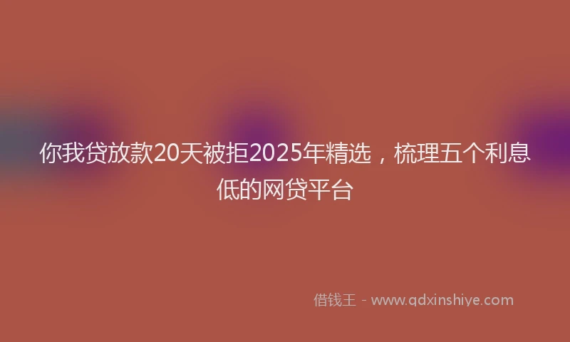 你我贷放款20天被拒2025年精选，梳理五个利息低的网贷平台