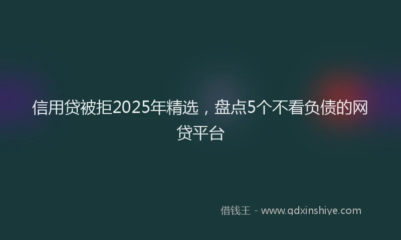 信用贷被拒2025年精选，盘点5个不看负债的网贷平台