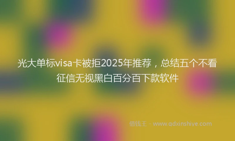 光大单标visa卡被拒2025年推荐，总结五个不看征信无视黑白百分百下款软件