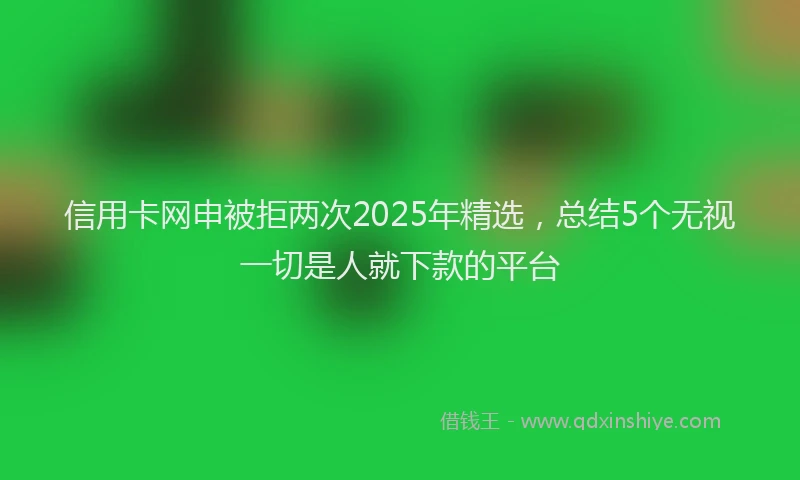 信用卡网申被拒两次2025年精选，总结5个无视一切是人就下款的平台