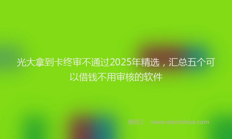 光大拿到卡终审不通过2025年精选，汇总五个可以借钱不用审核的软件
