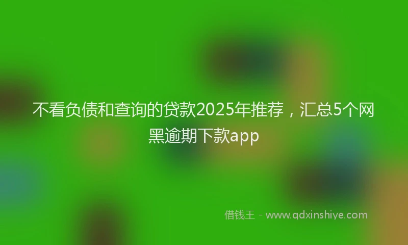不看负债和查询的贷款2025年推荐，汇总5个网黑逾期下款app