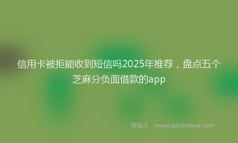 信用卡被拒能收到短信吗2025年推荐，盘点五个芝麻分负面借款的app