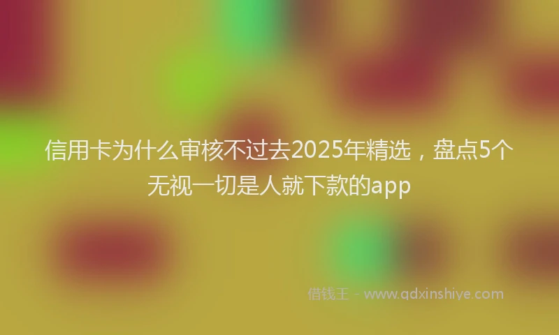 信用卡为什么审核不过去2025年精选，盘点5个无视一切是人就下款的app