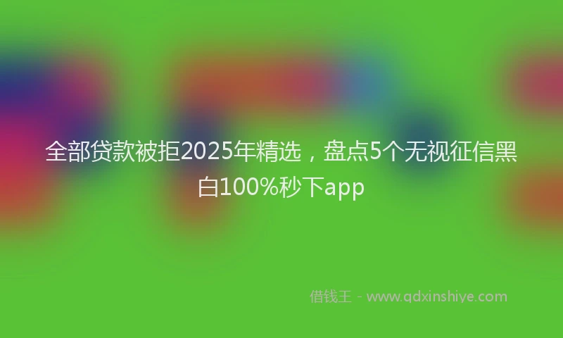 全部贷款被拒2025年精选，盘点5个无视征信黑白100%秒下app