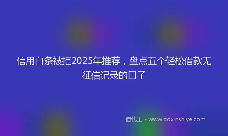 信用白条被拒2025年推荐，盘点五个轻松借款无征信记录的口子