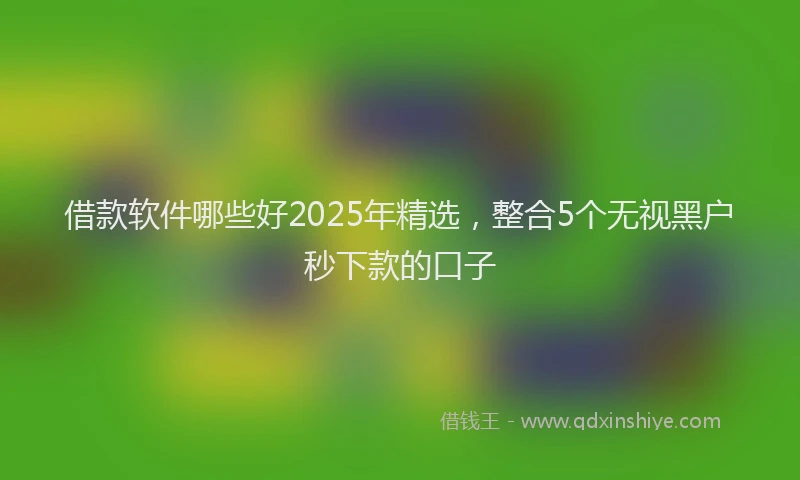 借款软件哪些好2025年精选，整合5个无视黑户秒下款的口子