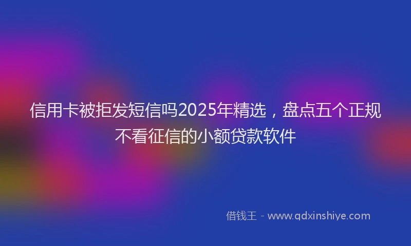 信用卡被拒发短信吗2025年精选，盘点五个正规不看征信的小额贷款软件