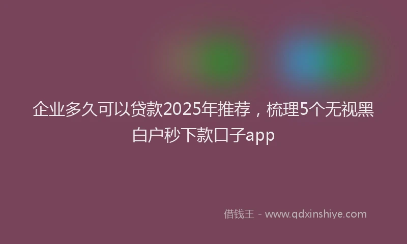 企业多久可以贷款2025年推荐，梳理5个无视黑白户秒下款口子app