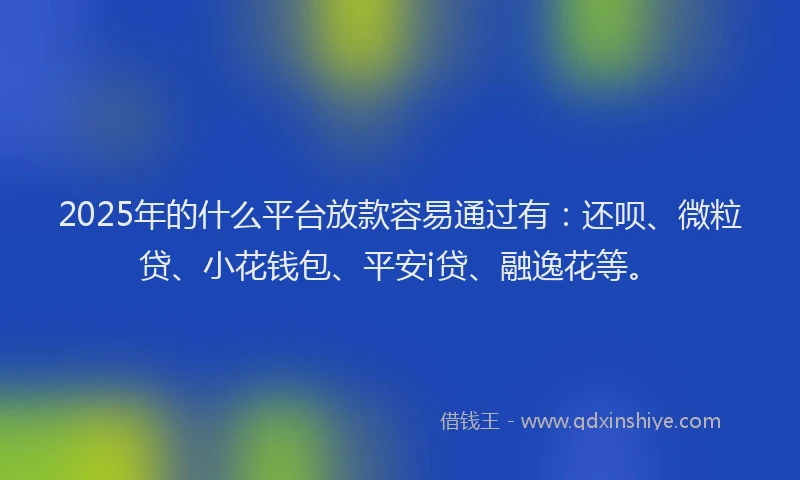 2025年的什么平台放款容易通过有：还呗、微粒贷、小花钱包、平安i贷、融逸花等。